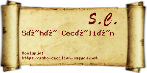Sáhó Cecílián névjegykártya
